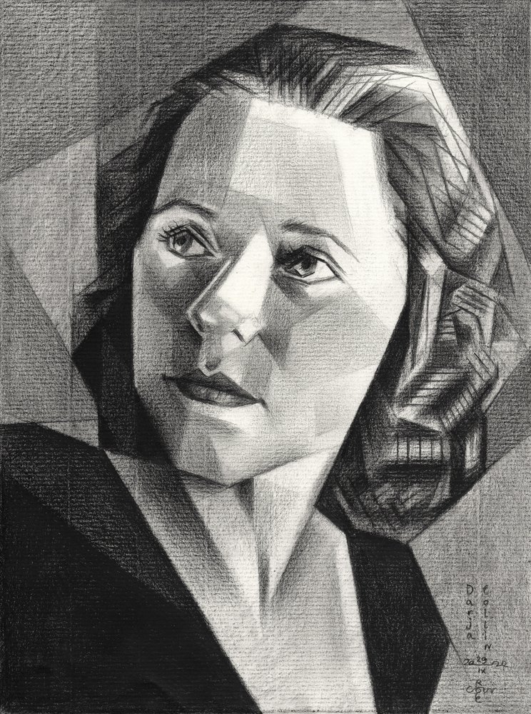 Retrato geométrico de uma mulher de Corné Akkers