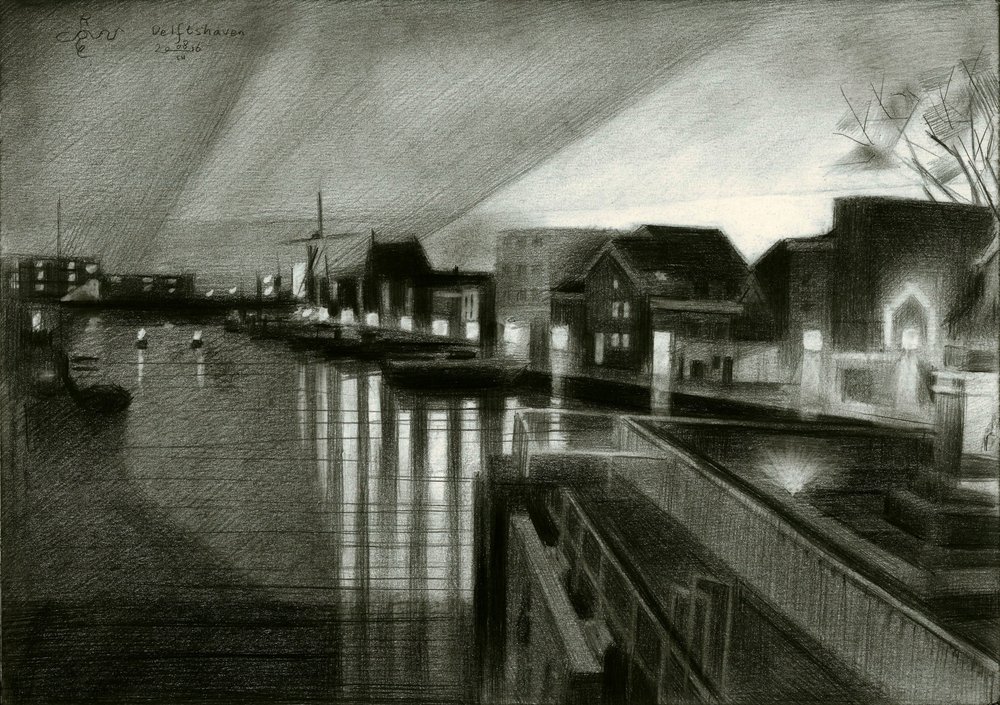 Brilho noturno do canal de Corné Akkers
