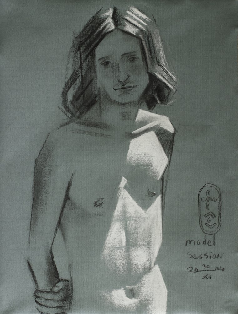 Desenho de modelo nu de Corné Akkers