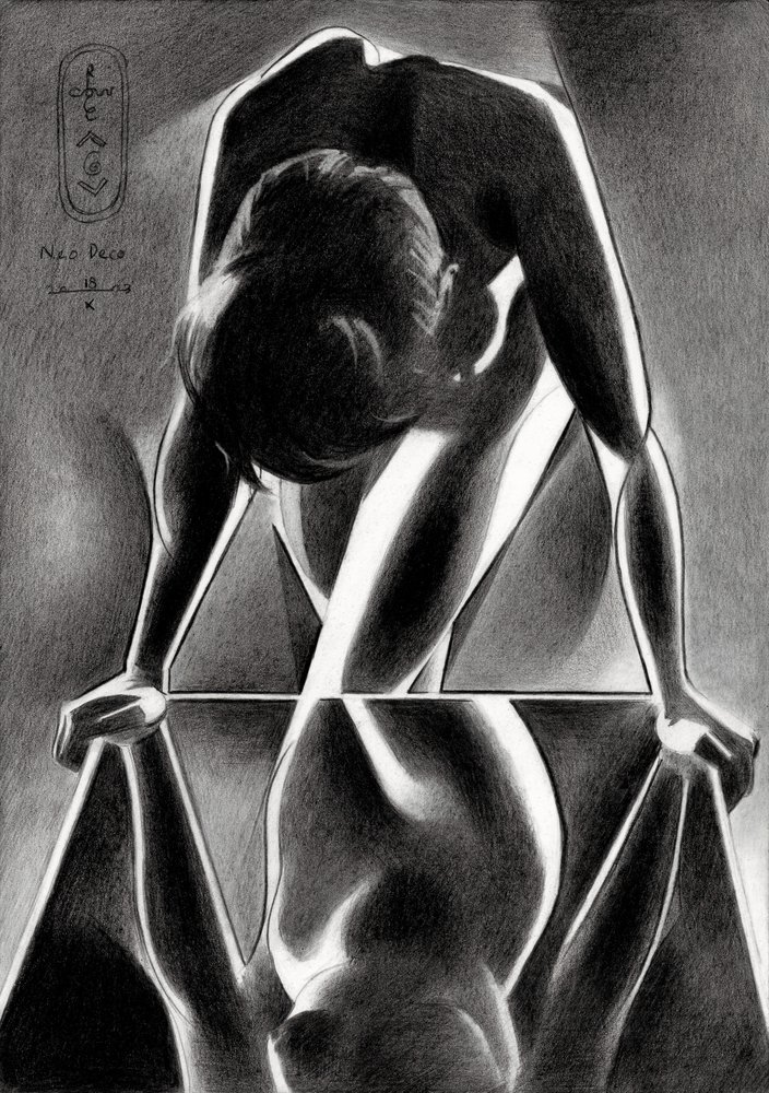 Forma feminina refletida de Corné Akkers