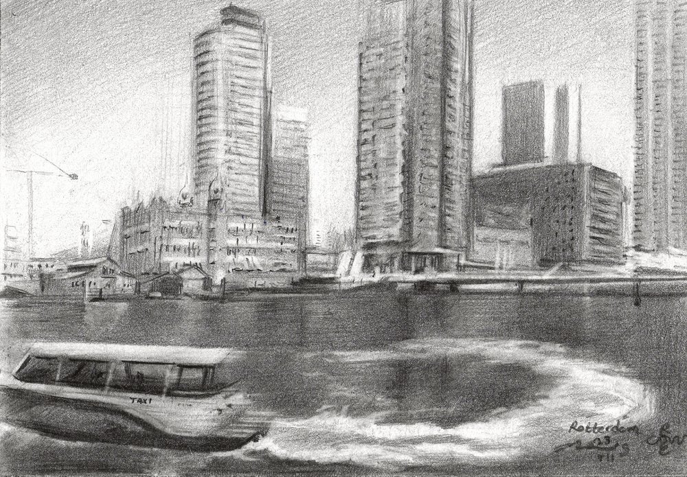 Esboço da cidade de Roterdão de Corné Akkers