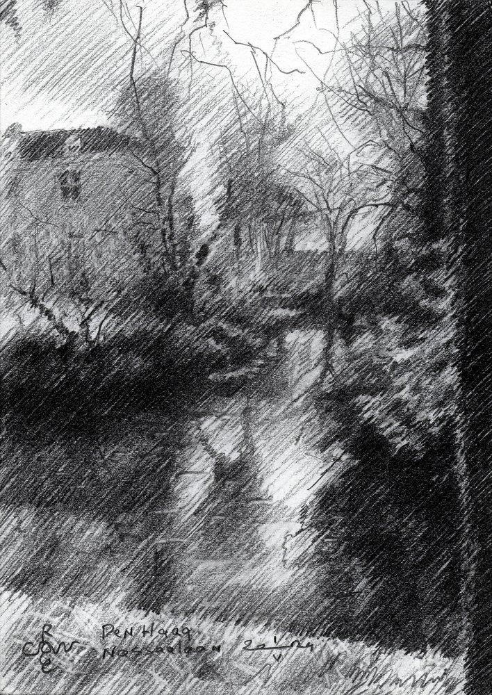 Esboço de uma casa tranquila junto ao canal de Corné Akkers