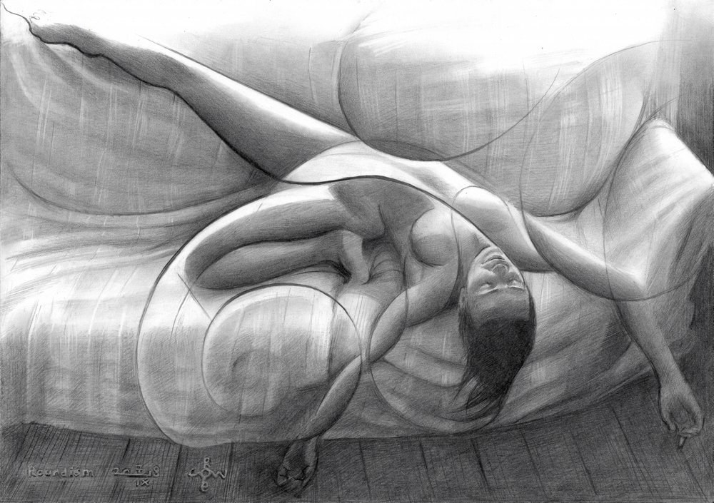Desenho de uma mulher a dormir de Corné Akkers
