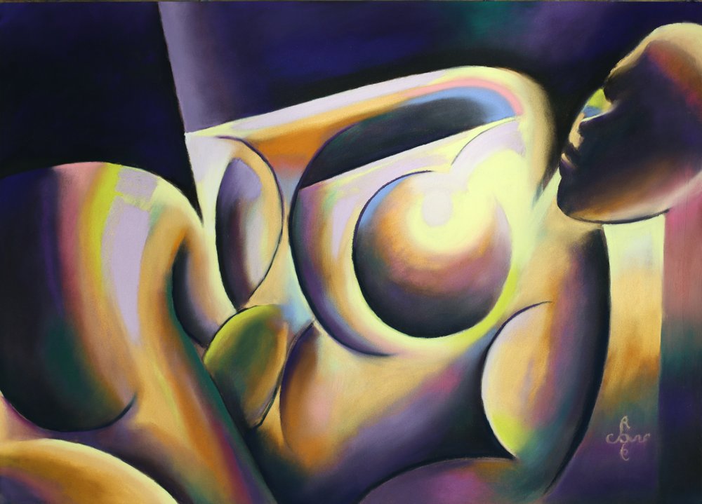 Figuras abstratas vibrantes de Corné Akkers