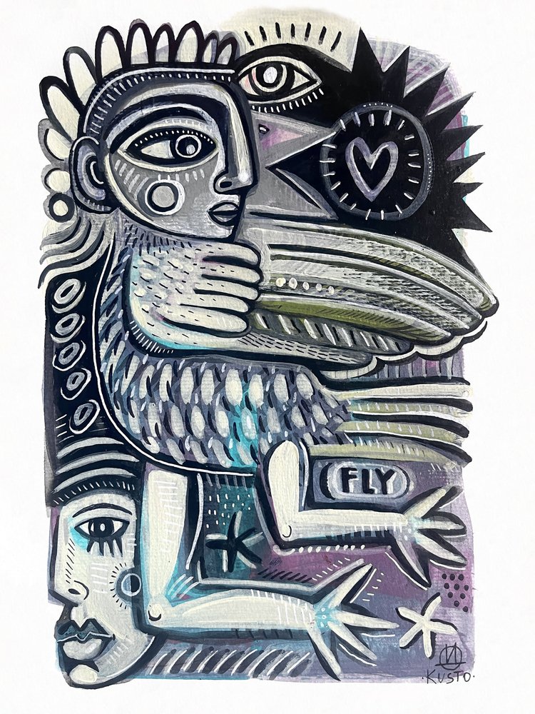 Figura alada de arte popular de Daia Kusto