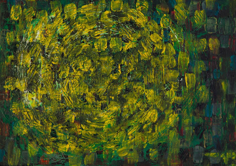 Verde e Amarelo Vibrantes – Abstrato de Dale Hefer
