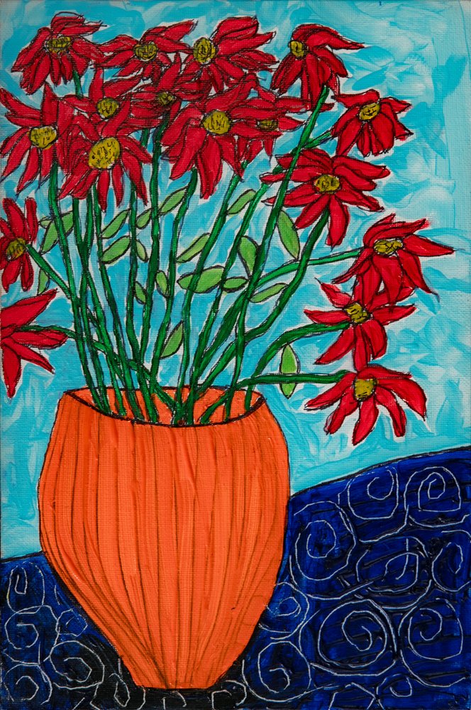 Vibrantes flores vermelhas de Dale Hefer