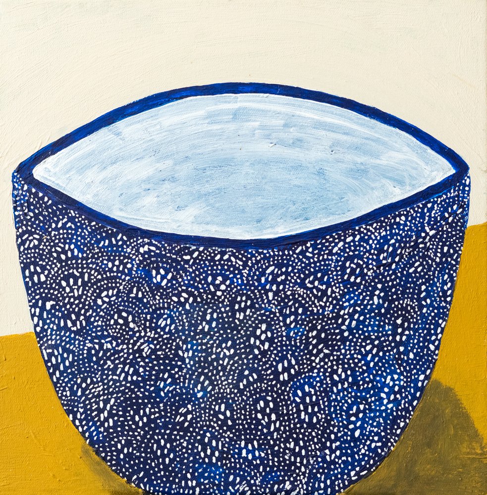 Taça com padrão azul de Dale Hefer & Family