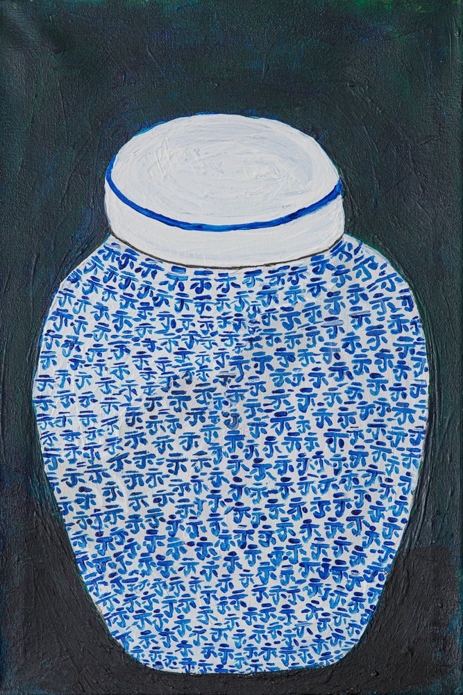 Jarro de gengibre azul e branco de Dale Hefer & Family