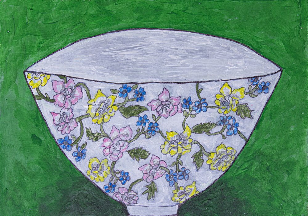 Taça com motivos florais coloridos de Dale Hefer & Family