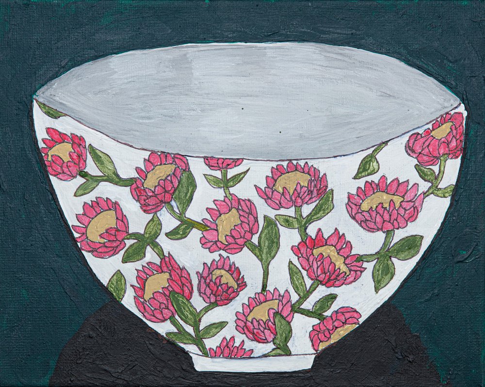 Taça com motivos florais pintados de Dale Hefer & Family