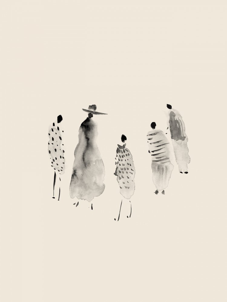 Figuras em aquarela na moda de Danushka Abeygoda