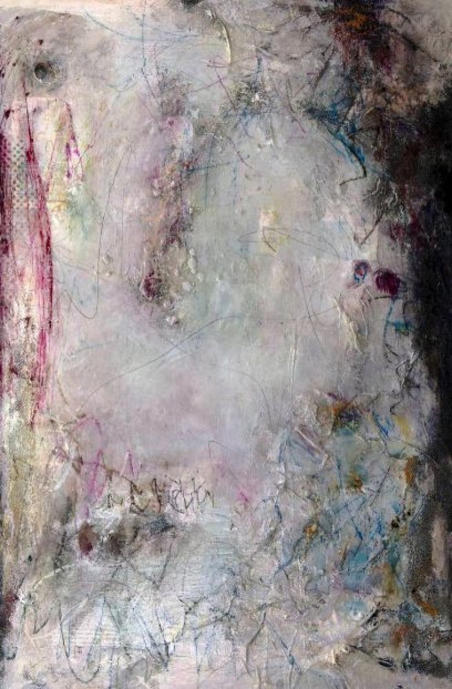 Abstrato dramático em rosa e azul de Deb Chaney