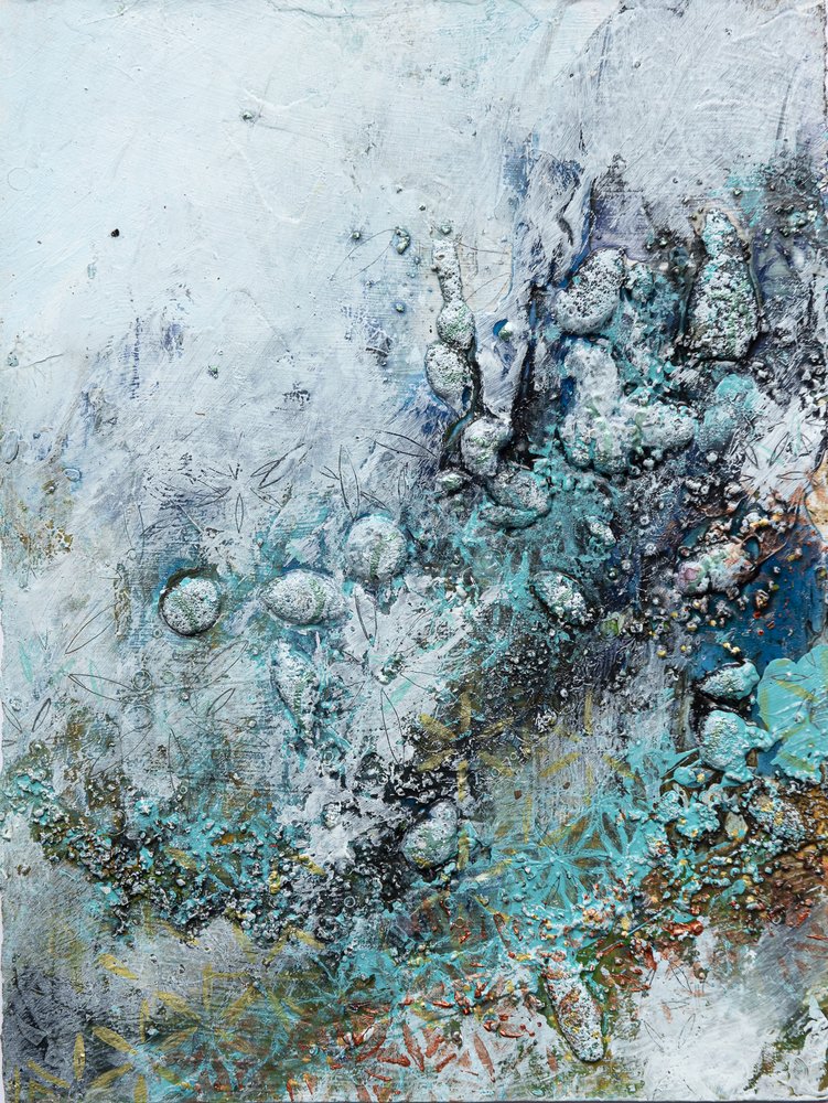 Texturas em azul-petróleo gelado de Deb Chaney