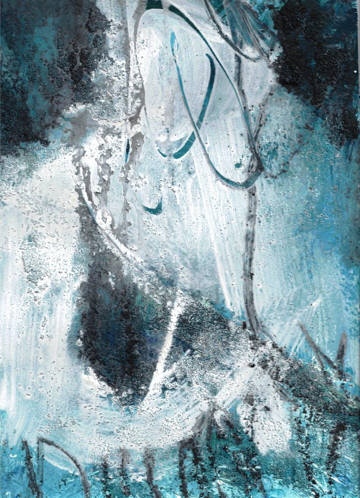 Abstrato «Misty Blue» de Deb Chaney