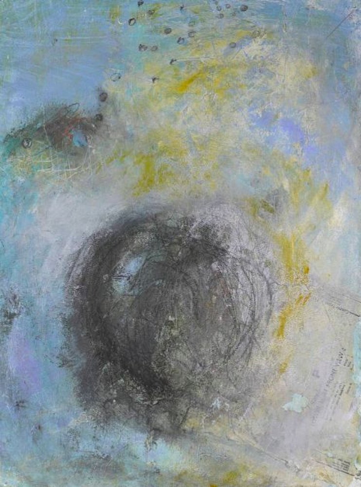 Abstrato em azul-acinzentado suave de Deb Chaney