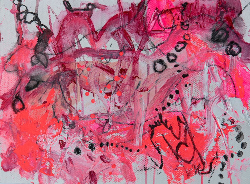 Abstrato em Rosa Vibrante de Deb Chaney