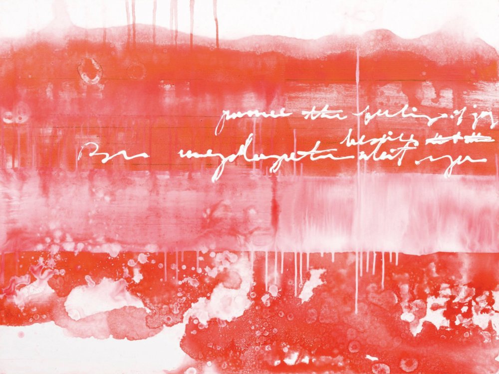 Letras abstratas em vermelho vibrante de Deb Chaney