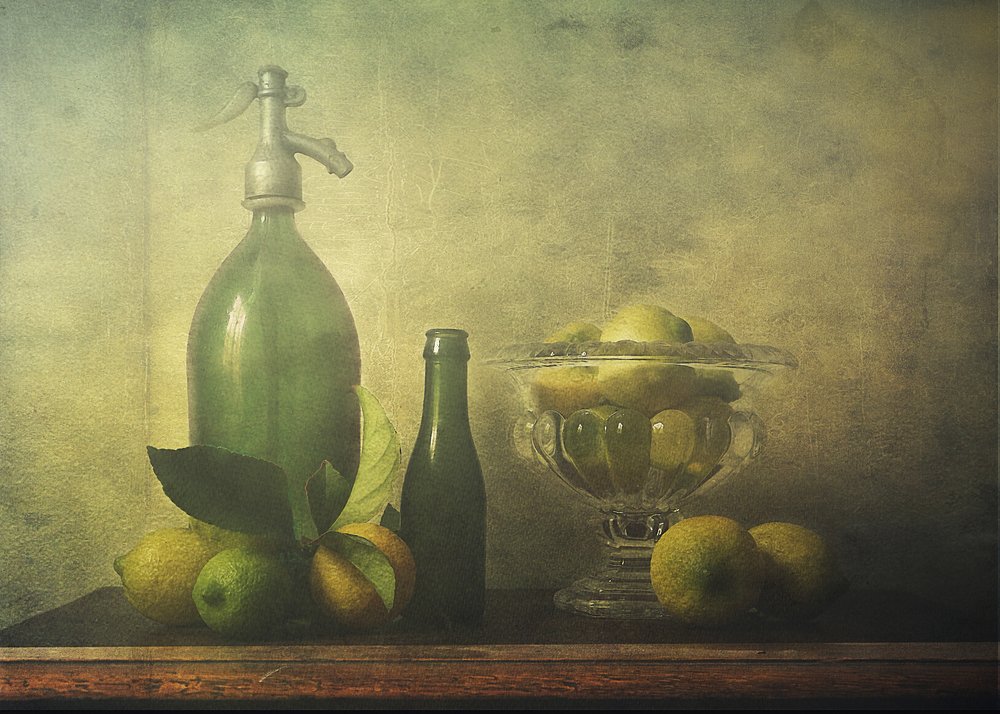 Natureza morta vintage com citrinos de Deborah Gugeri