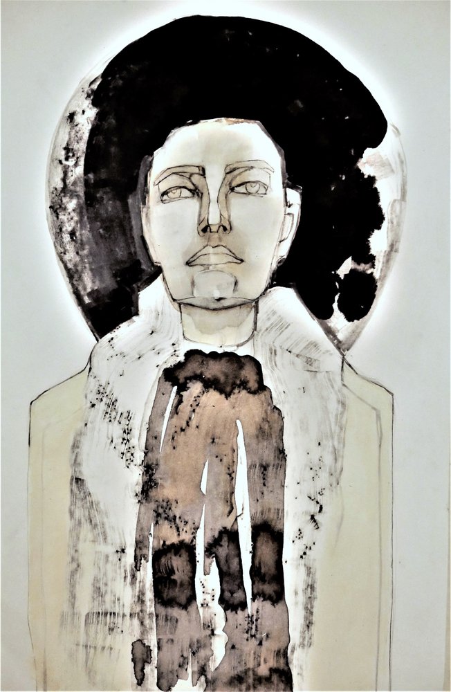 Retrato abstrato com auréola de Doris Schmitz