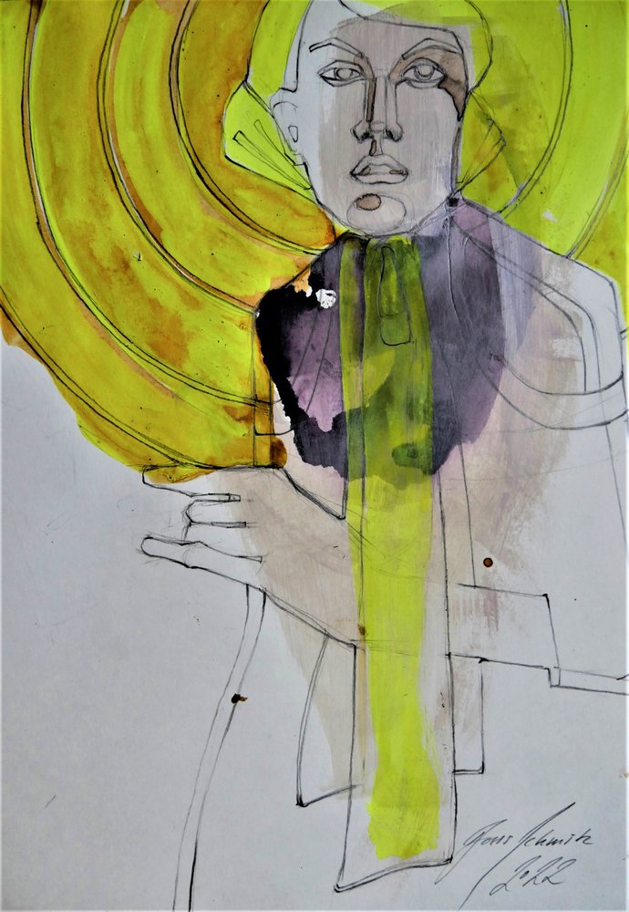Mulher Abstrata Amarela de Doris Schmitz