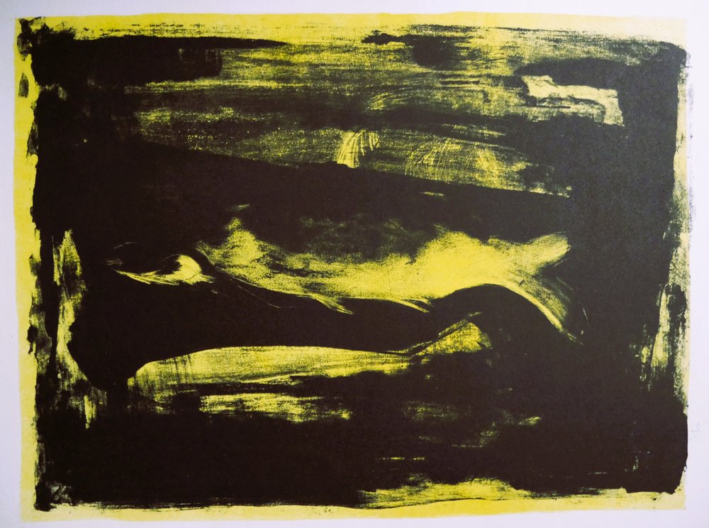 Amarelo forte, escuro, abstrato de Doris Schmitz