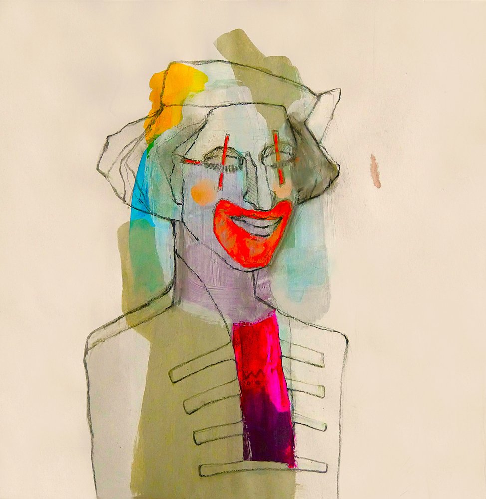 Retrato de um palhaço colorido de Doris Schmitz