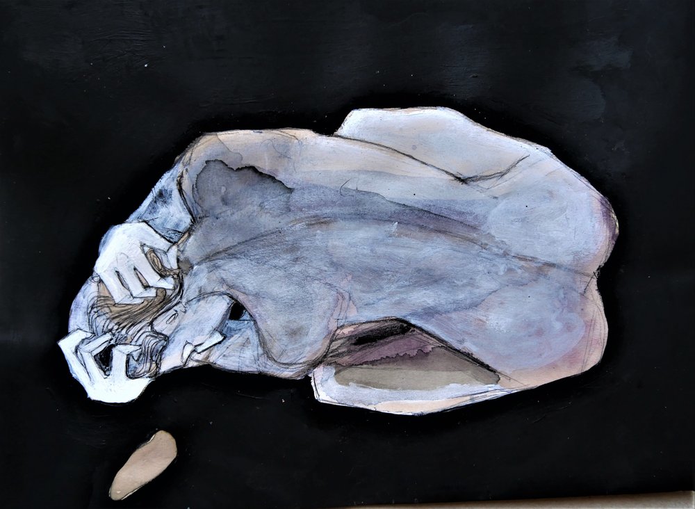 Figura Azul Contemplativa de Doris Schmitz