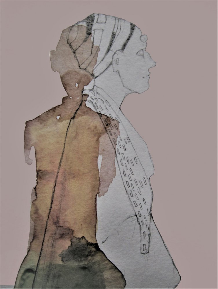 Perfil de uma mulher contemplativa de Doris Schmitz