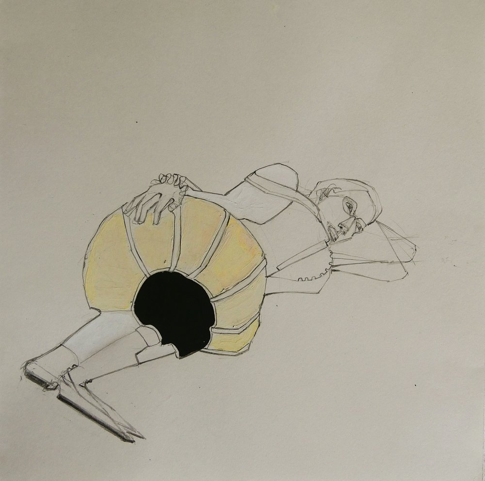 Figura Amarela Contemplativa de Doris Schmitz
