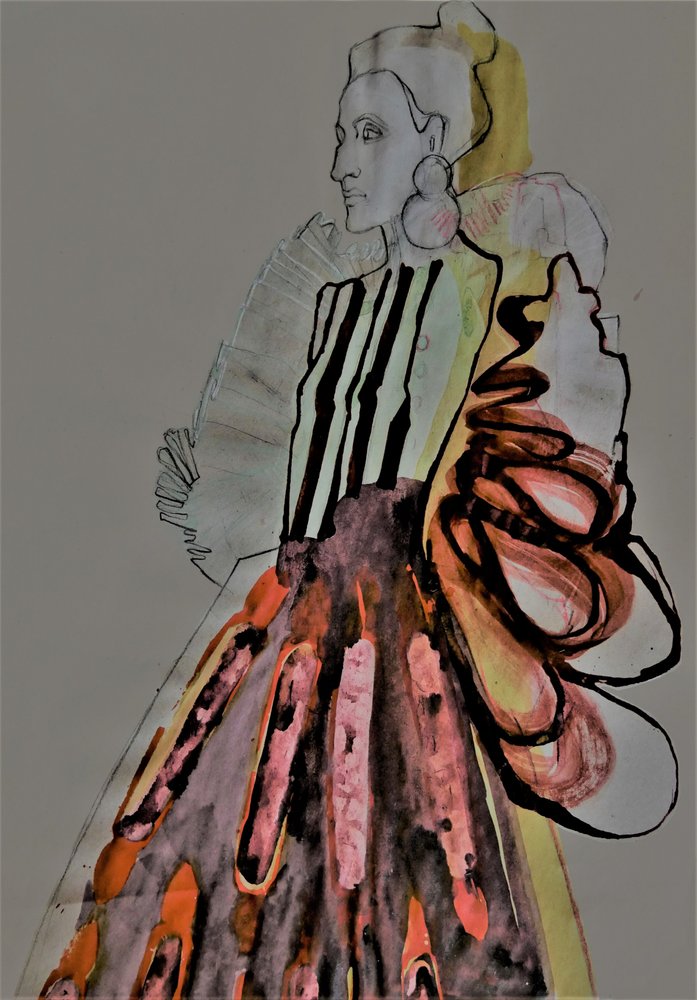 Ilustração de moda dramática de Doris Schmitz