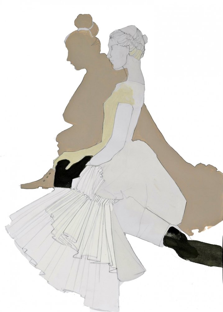 Silhueta de uma bailarina elegante de Doris Schmitz