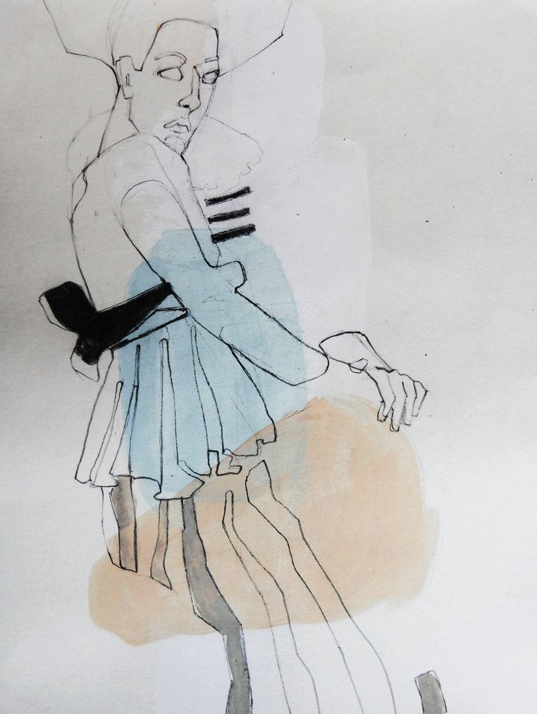 Esboço de moda elegante de Doris Schmitz