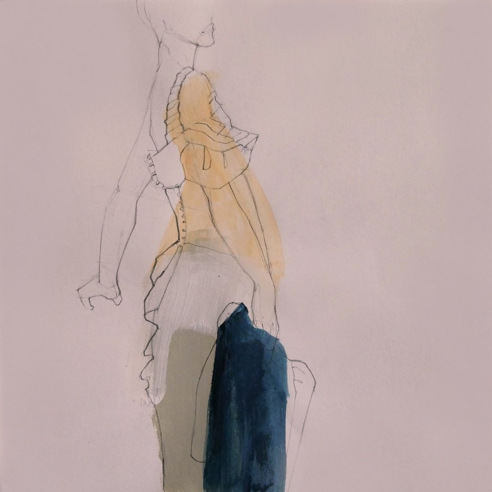 Esboço de moda elegante de Doris Schmitz