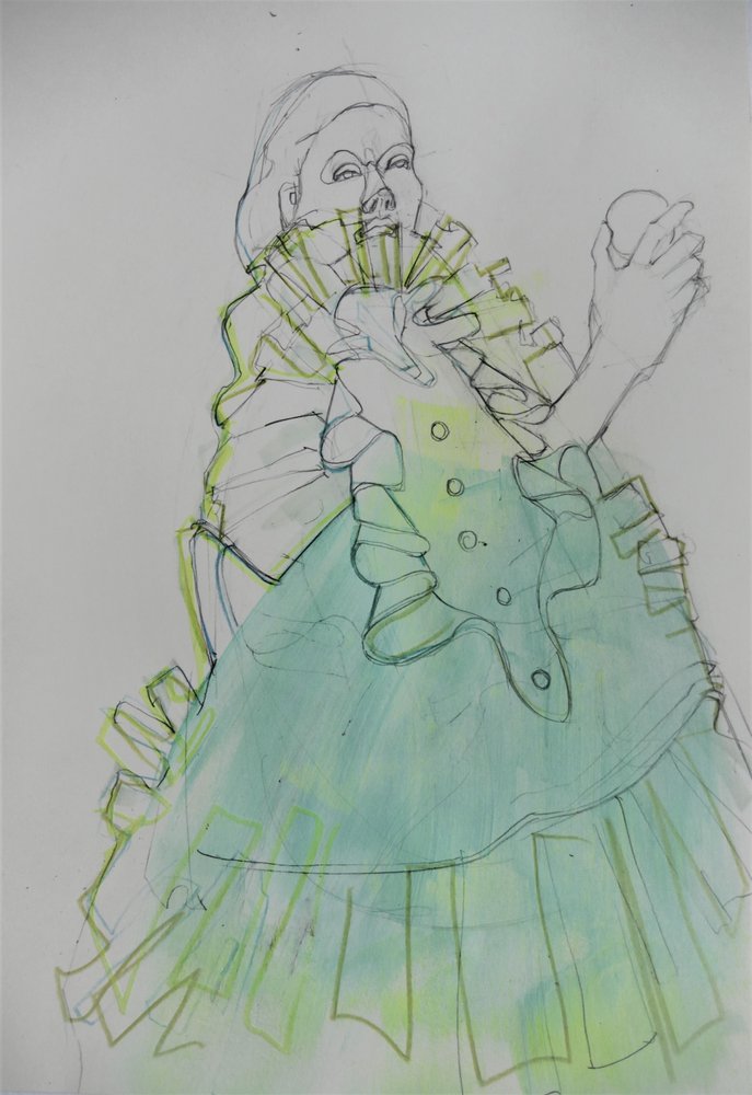 Retrato Verde Elegante de Doris Schmitz