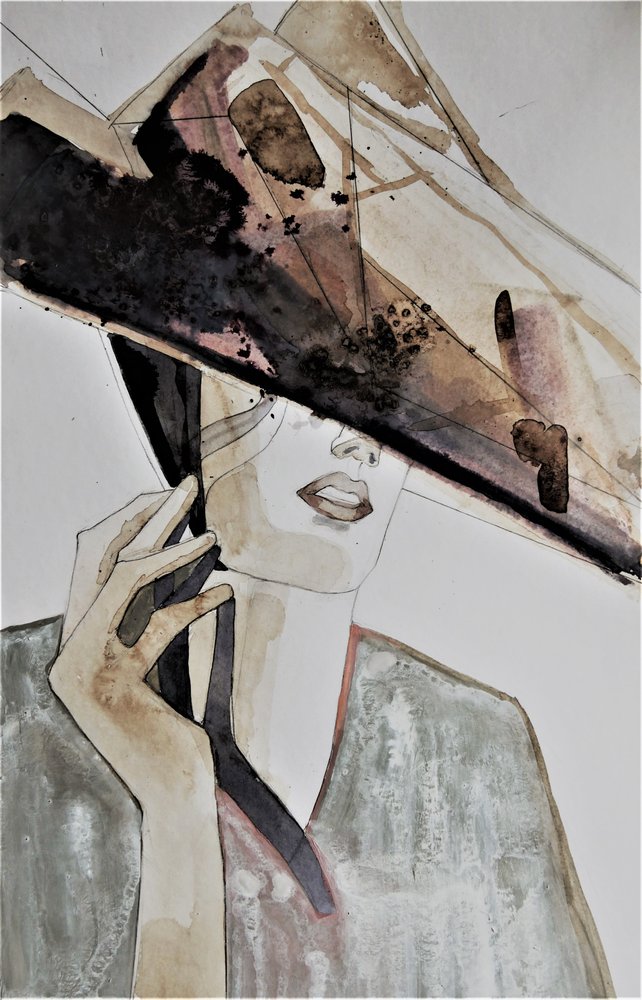 Retrato de moda com chapéu elegante de Doris Schmitz