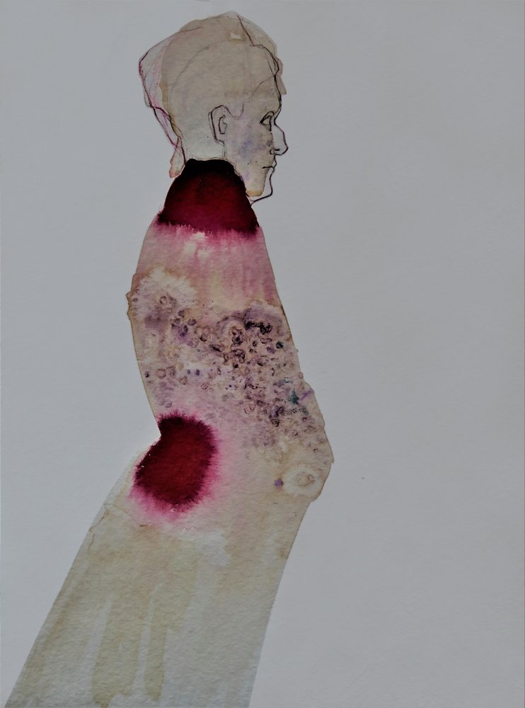 Perfil elegante em figura vermelha de Doris Schmitz