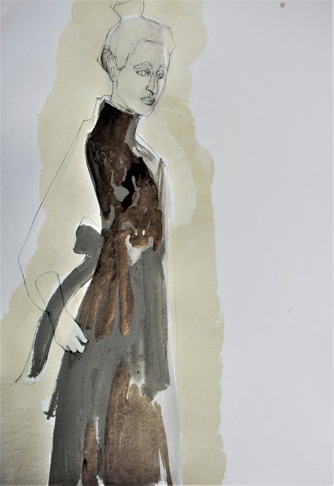 Esboço de moda de uma mulher elegante de Doris Schmitz