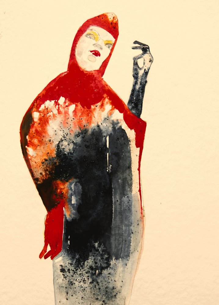 Figura enigmática com capuz de Doris Schmitz