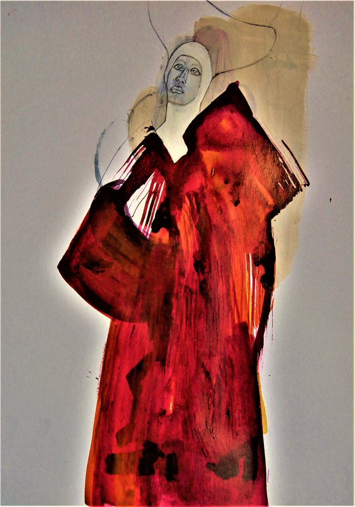 Mulher Etérea de Vermelho de Doris Schmitz