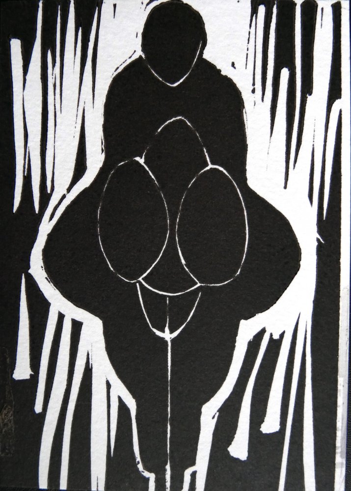 Figura expressiva a preto e branco de Doris Schmitz