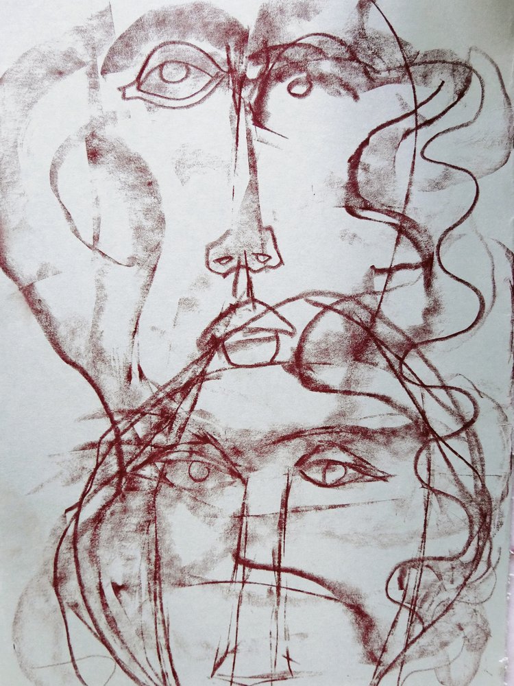 Rostos cubistas expressivos de Doris Schmitz