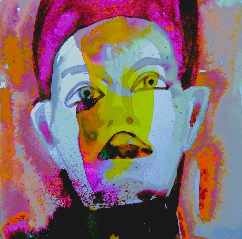 Retrato Expressivo em Neon de Doris Schmitz