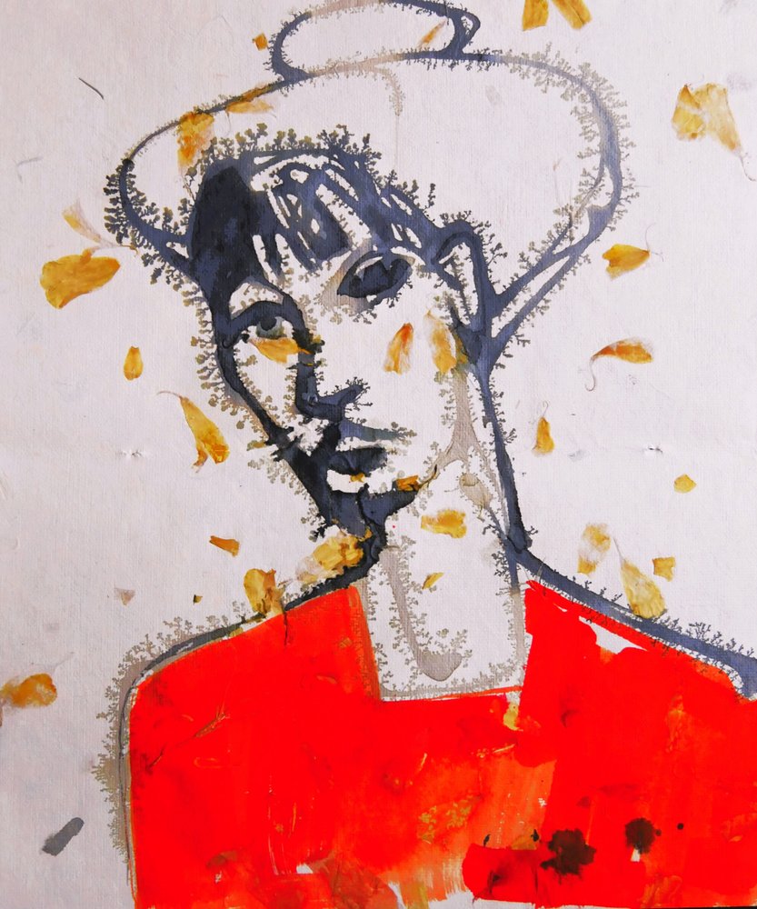 Retrato Expressivo em Vermelho de Doris Schmitz