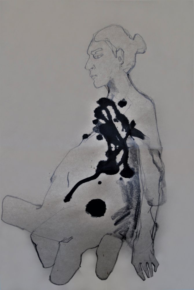 Figura a tinta escura de Doris Schmitz