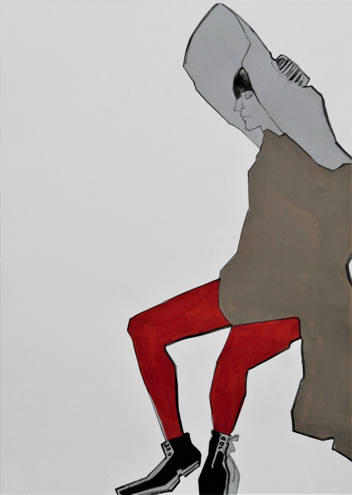 Figura com capuz e collants vermelhos de Doris Schmitz