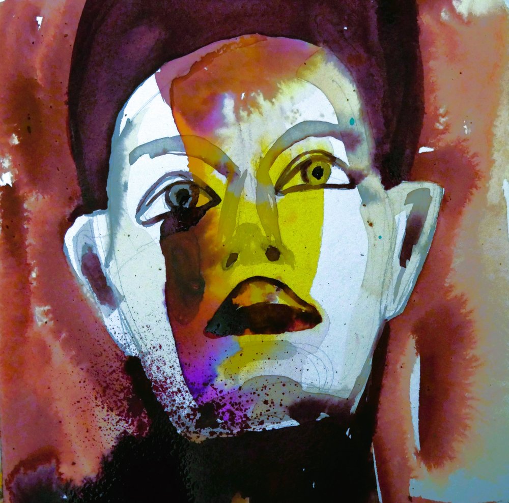 Rosto abstrato intenso de Doris Schmitz