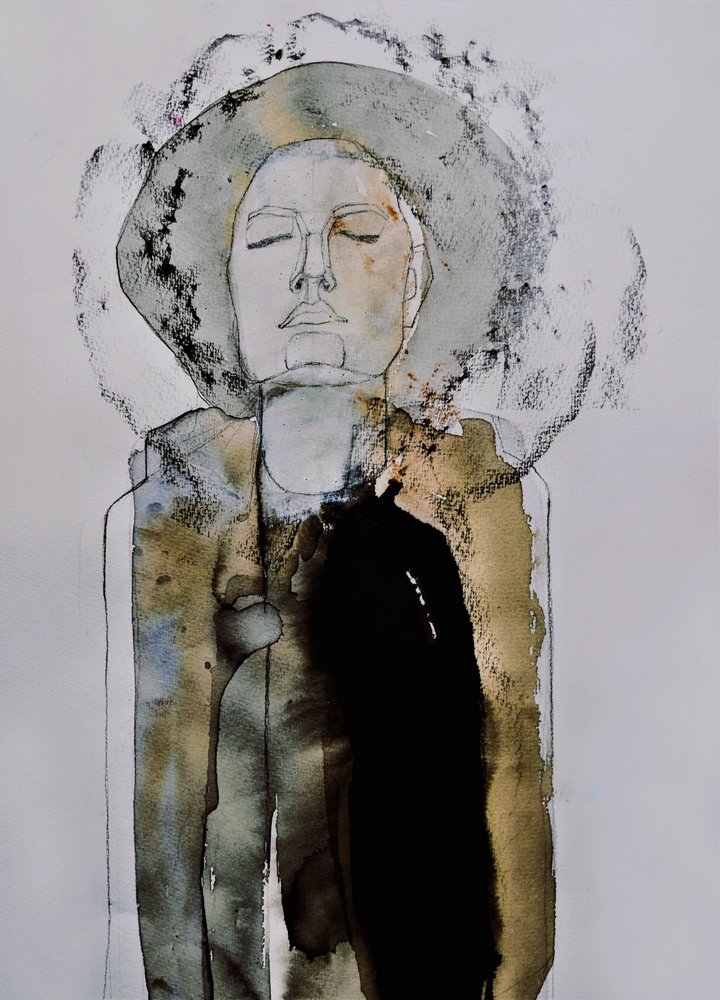 Retrato de uma mulher em meditação de Doris Schmitz