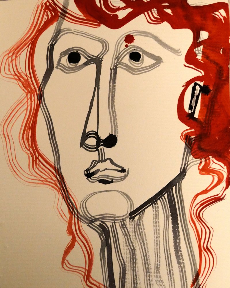 Retrato moderno de uma mulher ruiva de Doris Schmitz