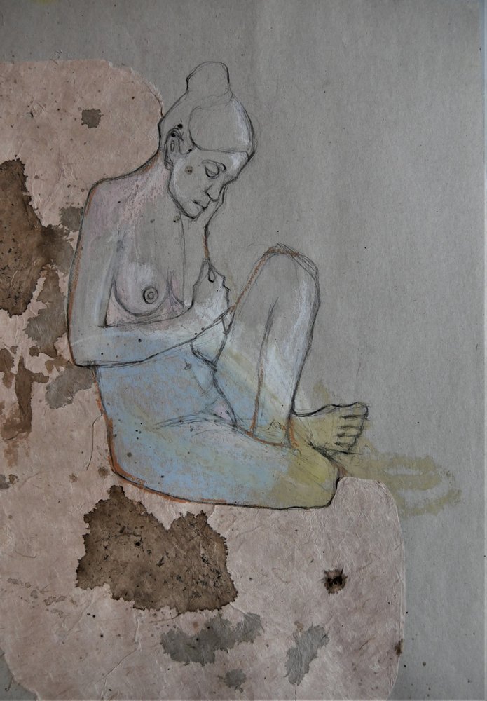 Mulher nua pensativa de Doris Schmitz